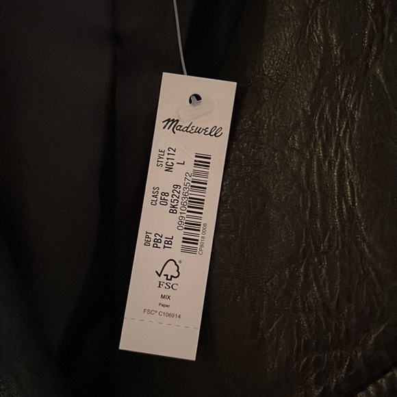 Madewell Leather Motorcycle Jacket Brass Hardware edition New w/tag Size Large - Picture 4 of 5